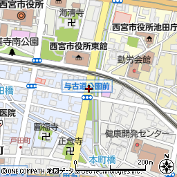 阪神西宮駅東周辺の地図