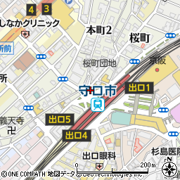 松屋 守口市駅前店周辺の地図