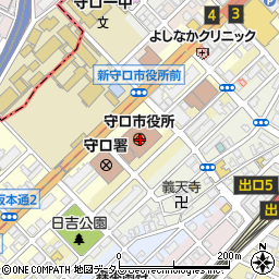 大阪府守口市周辺の地図