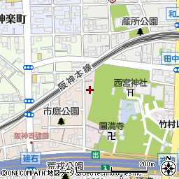 兵庫県西宮市社家町周辺の地図