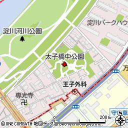 太子橋中公園周辺の地図