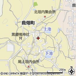 奈良県生駒市鹿畑町周辺の地図