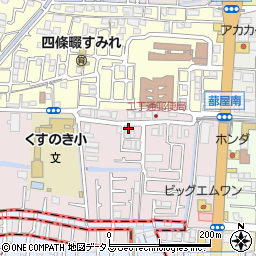 大阪府四條畷市二丁通町15-15周辺の地図