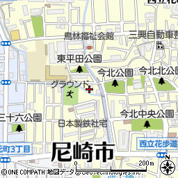 兵庫県尼崎市西立花町4丁目2周辺の地図