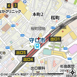 ファミリーマート守口市駅前店周辺の地図