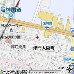 エコロパーク津門大箇町第１駐車場周辺の地図