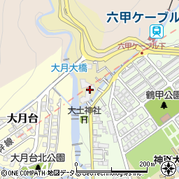 兵庫県神戸市灘区水車新田宮坂周辺の地図