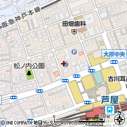 タイムズＪＲ芦屋駅前第２駐車場周辺の地図