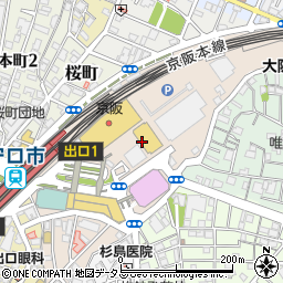 ＦｕｎＨｏｕｓｅＬａｎｇｕａｇｅＳｃｈｏｏｌ　守口市駅前周辺の地図
