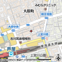 兵庫県芦屋市大原町6-3周辺の地図