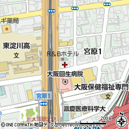 ファミリーマート大阪回生病院前店周辺の地図