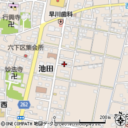 静岡県磐田市池田周辺の地図