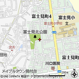富士見北公園トイレ周辺の地図
