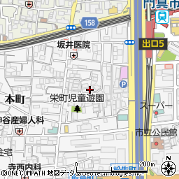大阪府門真市栄町周辺の地図