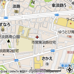 大阪府大阪市東淀川区東淡路周辺の地図