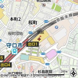 カフェ コムサ 守口京阪店周辺の地図