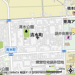 静岡県袋井市清水町周辺の地図