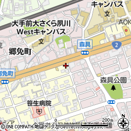 前田邸_弓場町akippa駐車場周辺の地図