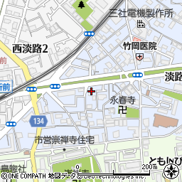 〒533-0032 大阪府大阪市東淀川区淡路の地図