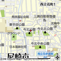 兵庫県尼崎市西立花町2丁目33-3周辺の地図
