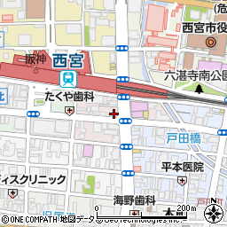 ソフトバンク　阪神西宮周辺の地図