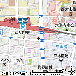 ソフトバンク　阪神西宮周辺の地図