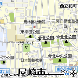 兵庫県尼崎市西立花町2丁目33-14周辺の地図