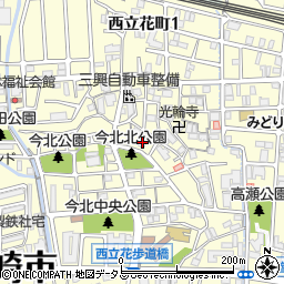兵庫県尼崎市西立花町2丁目20-5周辺の地図