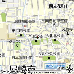 兵庫県尼崎市西立花町2丁目33-2周辺の地図