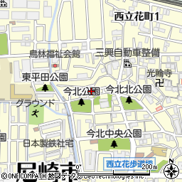 兵庫県尼崎市西立花町2丁目27-21周辺の地図