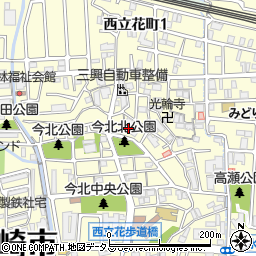 兵庫県尼崎市西立花町2丁目20周辺の地図