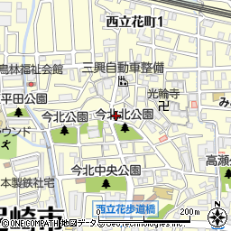 兵庫県尼崎市西立花町2丁目20-14周辺の地図