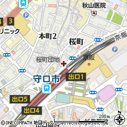 守口つだ矯正歯科・歯科周辺の地図