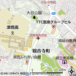 津商業高校前周辺の地図