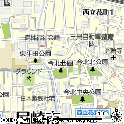 兵庫県尼崎市西立花町2丁目33-1周辺の地図