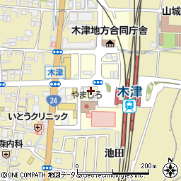 京都府木津川市木津駅前周辺の地図