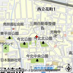 兵庫県尼崎市西立花町周辺の地図