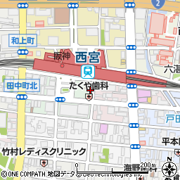松屋 阪神西宮店周辺の地図