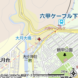 兵庫県神戸市灘区水車新田周辺の地図