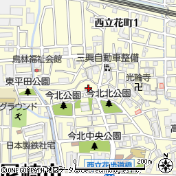 兵庫県尼崎市西立花町2丁目27-2周辺の地図