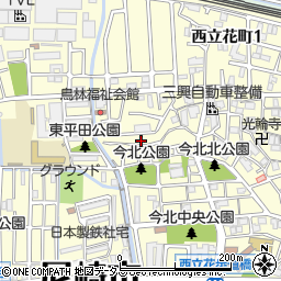 兵庫県尼崎市西立花町2丁目32-15周辺の地図
