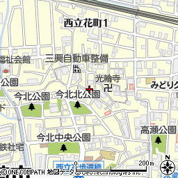 兵庫県尼崎市西立花町2丁目16-8周辺の地図