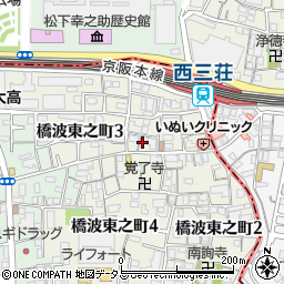 京阪電気鉄道株式会社　西三荘駅駐輪センター周辺の地図