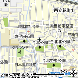 兵庫県尼崎市西立花町2丁目32-14周辺の地図