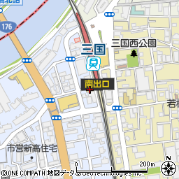 ファミリーマート阪急三国駅西店周辺の地図