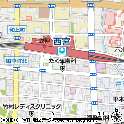 松屋阪神西宮店周辺の地図