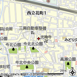 兵庫県尼崎市西立花町2丁目16-3周辺の地図