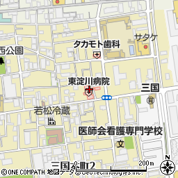 東淀川病院周辺の地図
