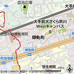 兵庫県西宮市郷免町周辺の地図