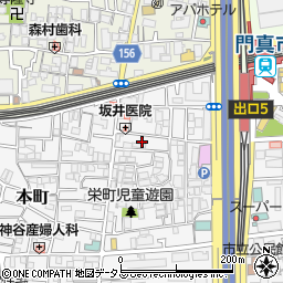 大阪府門真市栄町8周辺の地図